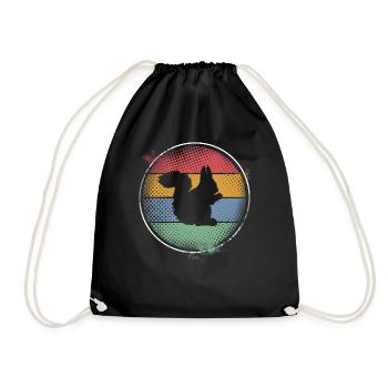 Squirrel - Drawstring Bag - black - Front