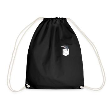 Hammerhead Shark Pocket Shark Lover Cute Shark - Drawstring Bag - black - Front