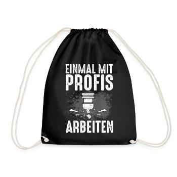 Einmal Mit Profis Arbeiten Fräser Zerspaner - Turnbeutel - Schwarz - Vorne