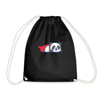 Panda Superhero - Drawstring Bag - black - Front