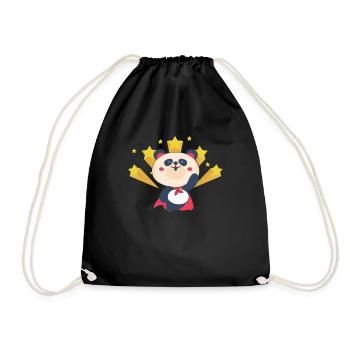 Panda Superhero - Drawstring Bag - black - Front