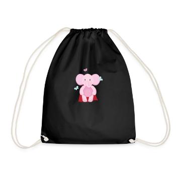 Elephant Superhero - Drawstring Bag - black - Front