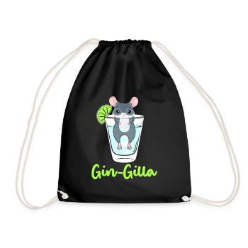 Gin Gilla Chinchilla Gin Pun Chinchilla Lover - Turnbeutel - Schwarz - Vorne