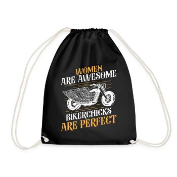 Classic Motorcycle Biker - Drawstring Bag - black - Front