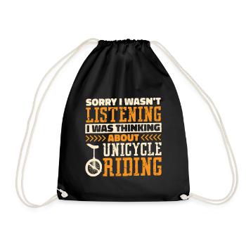 unicycle unicycle unicycler artist gift - Drawstring Bag - black - Front