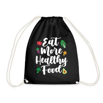Eat More Healthy Food Vegan - Drawstring Bag - black - Front