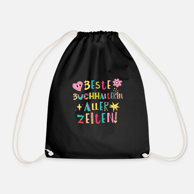 Beste Buchhalterin aller Zeiten Geschenk - Turnbeutel - Schwarz