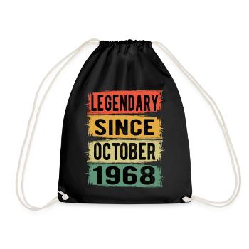 Birthday Retro October 1968 - Drawstring Bag - black - Front