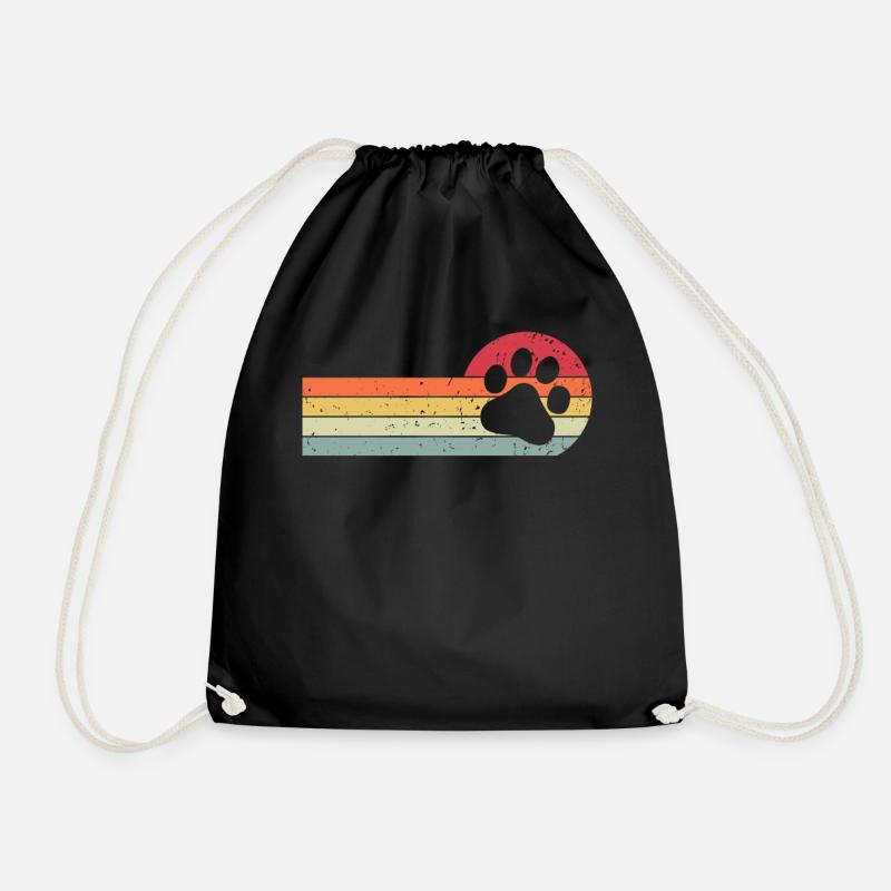 Dog's paw - Drawstring Bag - black