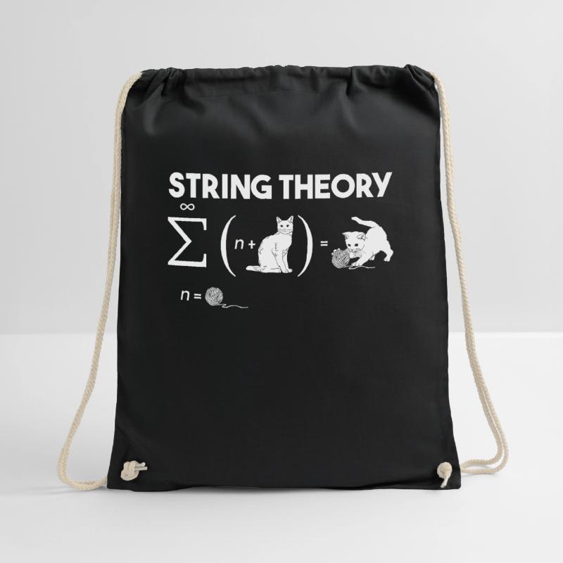 Cat String Theory Wool Quantum Mechanics Math Drawstring Bag