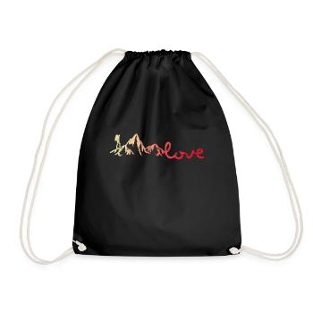 Mountains Hiking love - Drawstring Bag - black - Front