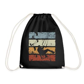 Vintage Kitesurfing - Turnbeutel - Schwarz - Vorne
