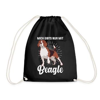Mich gibt es nur mit Beagle - Turnbeutel - Schwarz - Vorne