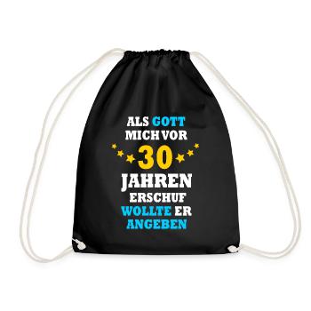 30 Jahre Frauen Männer 30. Geburtstag Geschenk - Turnbeutel - Schwarz - Vorne