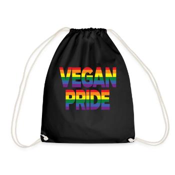 Vegan Pride Veganer LGBT Veganerin LGBTQ Pride - Drawstring Bag - black - Front