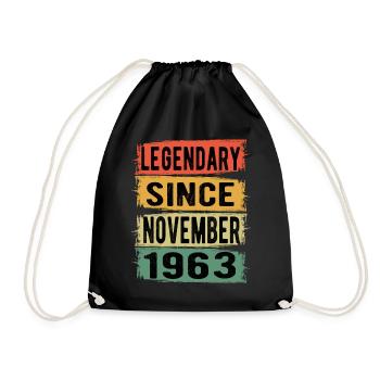 Birthday Retro November 1963 - Drawstring Bag - black - Front