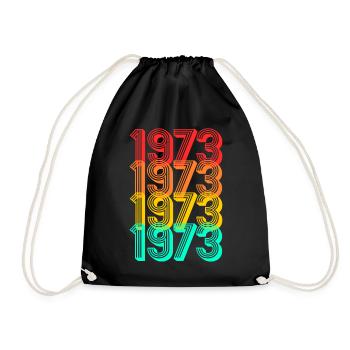 1973 geboren Jahrgang 1973 Geschenk Geburtstag - Turnbeutel - Schwarz - Vorne