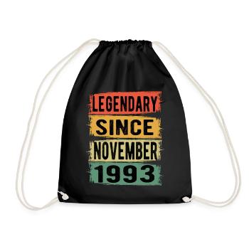 Birthday Retro November 1993 - Drawstring Bag - black - Front