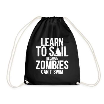 Sailing Sailboat Learn To Sail - Turnbeutel - Schwarz - Vorne