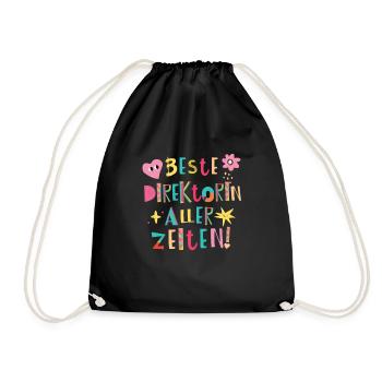 Beste Direktorin aller Zeiten Geschenk - Turnbeutel - Schwarz - Vorne