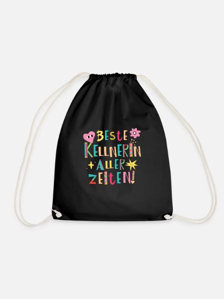 Beste Kellnerin aller Zeiten Geschenk - Turnbeutel - Schwarz