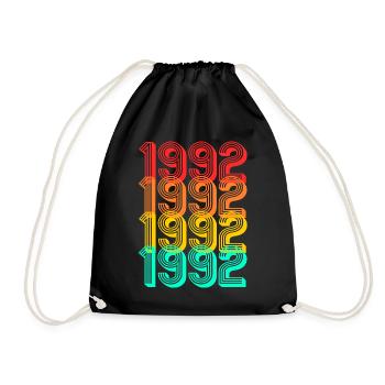 1992 geboren Jahrgang 1992 Geschenk Geburtstag - Turnbeutel - Schwarz - Vorne