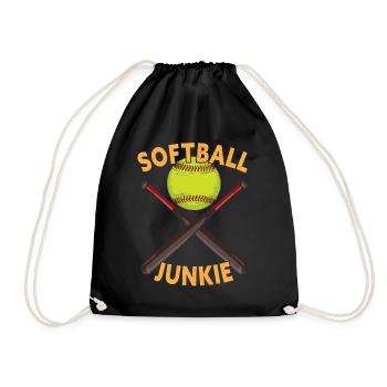 Softball Junkie - Softball Player Softball Coach - Drawstring Bag - black - Front