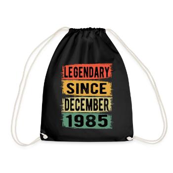 Birthday Retro December 1985 - Drawstring Bag - black - Front