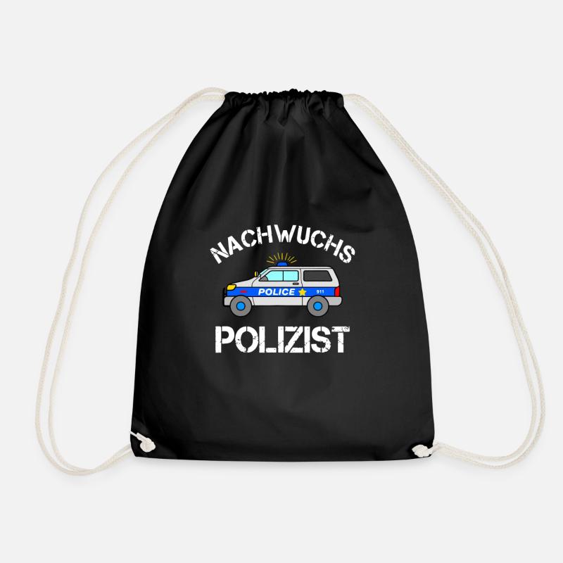 Nachwuchs Polizist Baby Kind Polizei Auto Geschenk - Turnbeutel - Schwarz