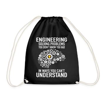 Engineer Engineering Engineer Gear Technician - Drawstring Bag - black - Front