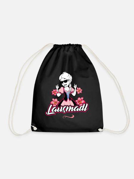 Lausmadl Trachtenshirt Tracht Dirndl - Turnbeutel - Schwarz