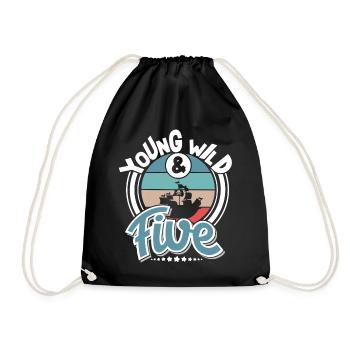 5e anniversaire pirate pirate pirate - Sac de sport léger - noir - Devant