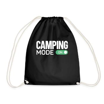 Camping Mode On Tent - Turnbeutel - Schwarz - Vorne