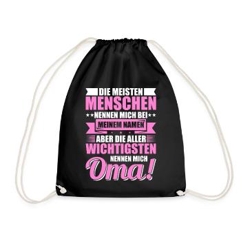 Lustige Oma Sprüche Geschenkideen - Turnbeutel - Schwarz - Vorne