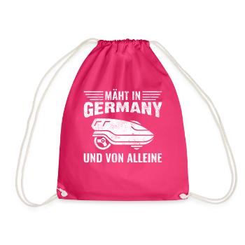 Mäht in Germany und von alleine - Turnbeutel - Fuchsia - Vorne