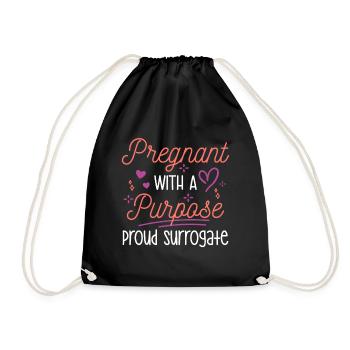 Surrogate Pregnant IVF Infertility - Drawstring Bag - black - Front