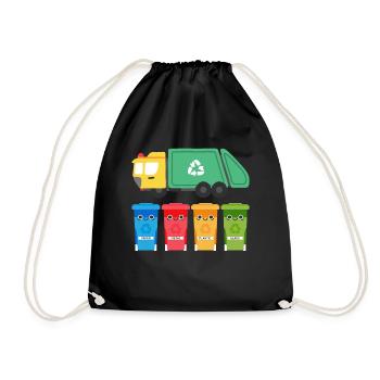 J'aime les camions-poubelles - Sac de sport léger - noir - Devant