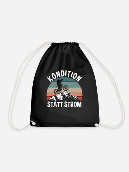 Fahrrad Kondition statt Strom - Turnbeutel - Schwarz