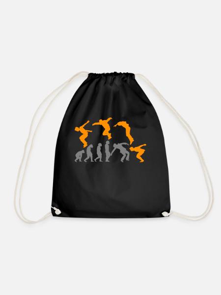 Parkour Parkour Runner Obstacle Parkour Evolution - Drawstring Bag - black