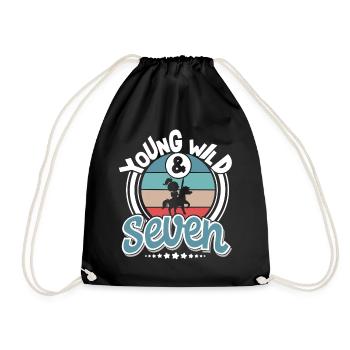 7 years Ritter Children's Birthday Party - Drawstring Bag - black - Front