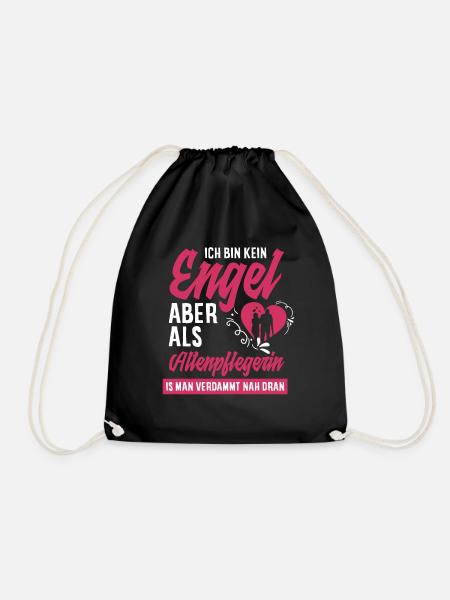 Pflegeberuf Spruch Geschenk Altenpflegerin - Turnbeutel - Schwarz