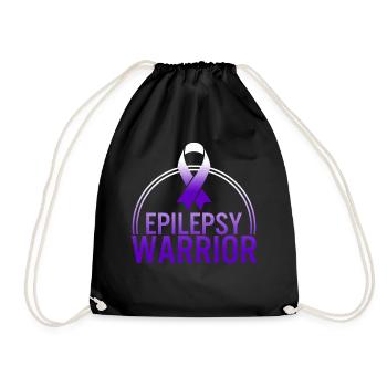 Epilepsy Warrior Awareness Shirt, Seizure - Drawstring Bag - black - Front