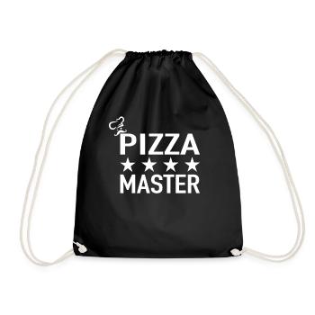 Pizza Master Pizza Chefkoch - Italienische Pizza - Turnbeutel - Schwarz - Vorne