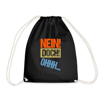 NEIN DOCH OHHH - Louis de Funes Film Zitat - Turnbeutel - Schwarz - Vorne