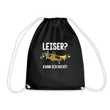 Trompete Leiser kann ich nicht Trompetenspieler - Turnbeutel - Schwarz - Vorne