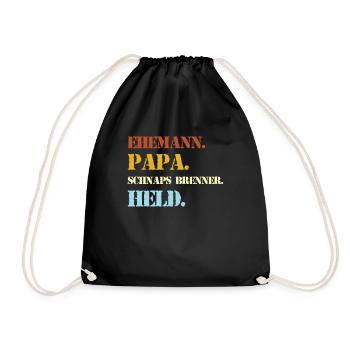 Ehemann Papa Schnaps Brenner Held Alkohol - Turnbeutel - Schwarz - Vorne