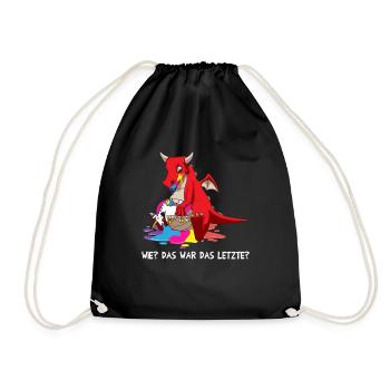 Dragons comme le dernier dragon mange la licorne - Sac de sport léger - noir - Devant