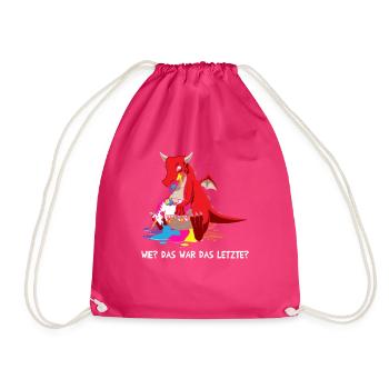 Dragons Like The Last Dragon Eats Unicorn - Drawstring Bag - fuchsia - Front