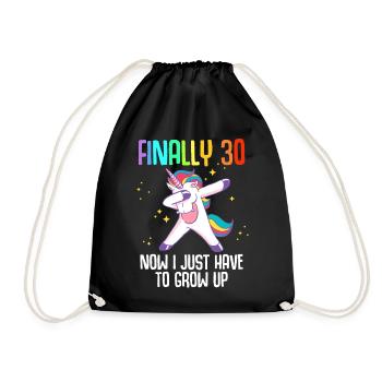 Finally 30 Now I Just Have To Grow Up - Drawstring Bag - black - Front