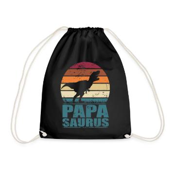 Papasaurus Dino Familles Père dinosaure papa - Sac de sport léger - noir - Devant